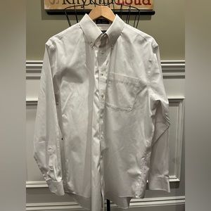 Men’s NORDSTROM white long sleeved button down shirt, Size 16 (35).